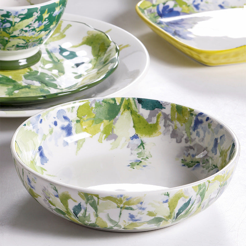 Emerald Leaf Garden Large Bowl