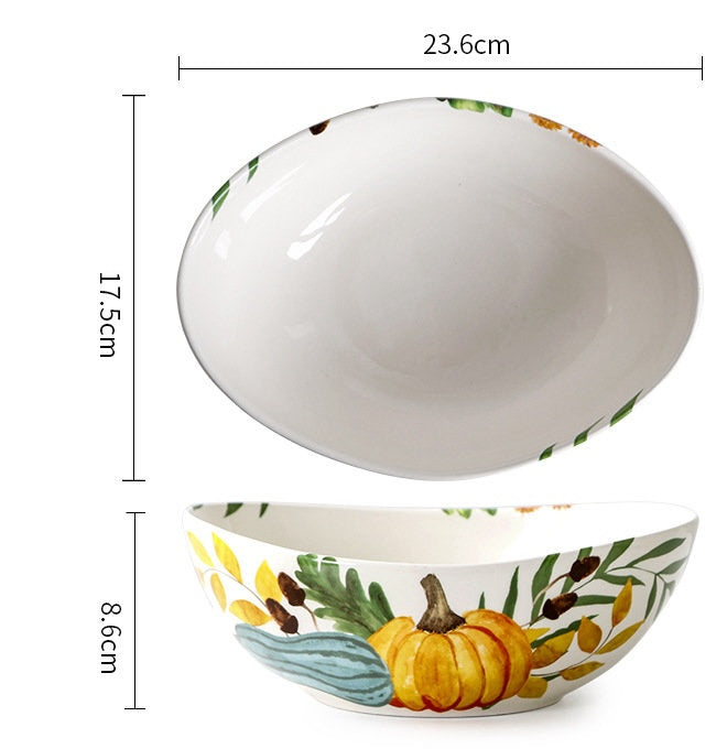 Pumpkin Garden Large Ingot Bowl