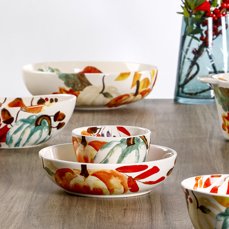 Autumn Brush Large Shallow Bowl