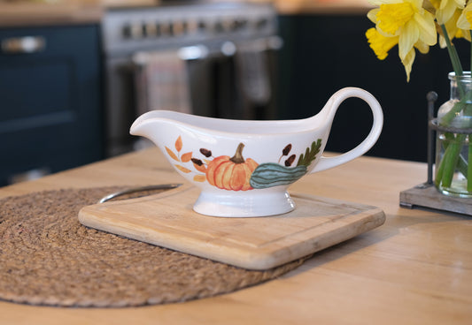 Pumpkin Garden Gravy Boat