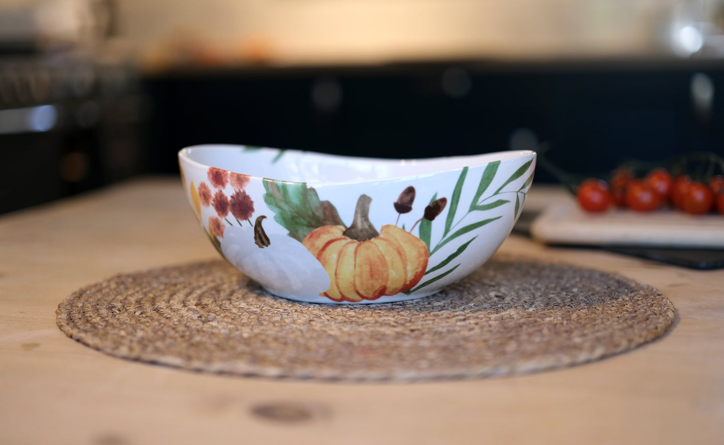 Pumpkin Garden Large Ingot Bowl