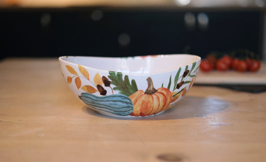 Pumpkin Garden Large Ingot Bowl