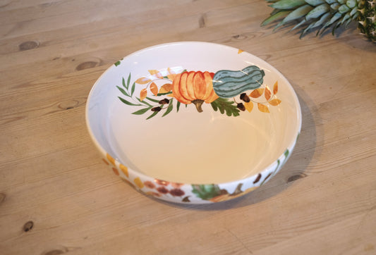 Pumpkin Garden Large Shallow Bowl