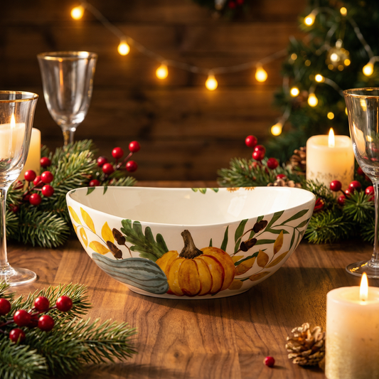 Pumpkin Garden Large Ingot Bowl