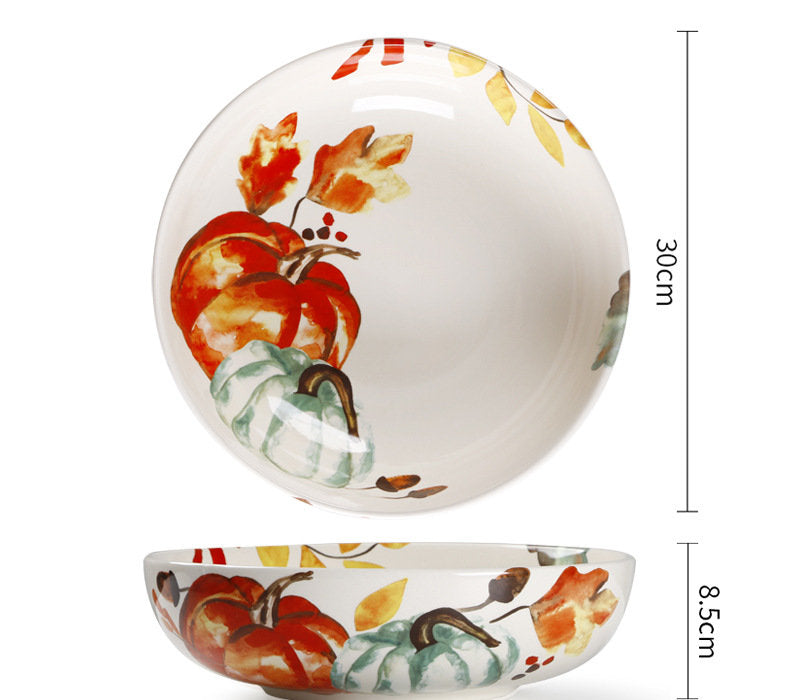 Autumn Brush Large Shallow Bowl