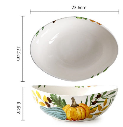 Pumpkin Garden Large Ingot Bowl